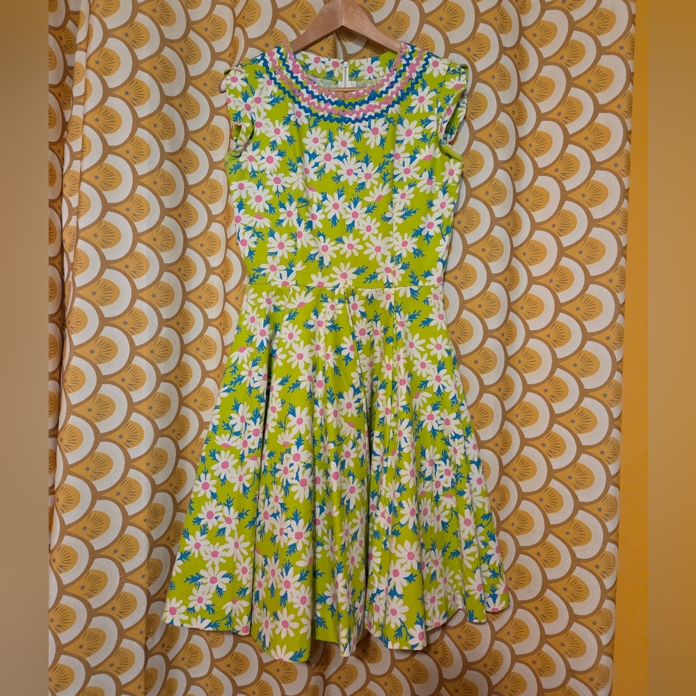 Vintage 60s Dress Floral Daisy Small